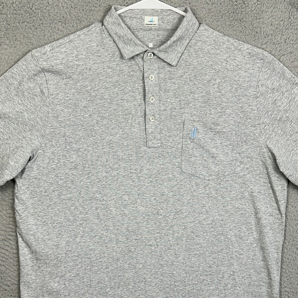 johnnie-O Other - Johnnie-O Hangin Out Polo Shirt Men XL Gray Rugby Casual Stretch Pocket Logo EUC